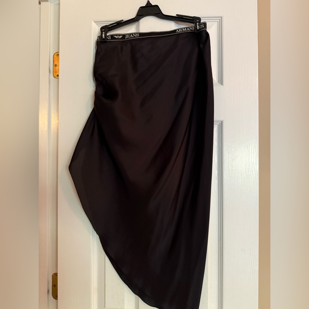 Armani Jeans Black Women's 100% silk Skirt Italy 6 - Picture 7 of 7